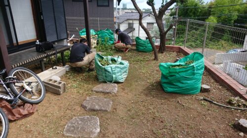 リピート依頼庭の草むしり最中