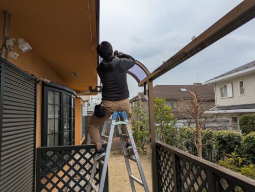 ウッドデッキの屋根を外す3
