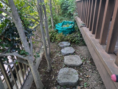 ウッドデッキ下作業状況