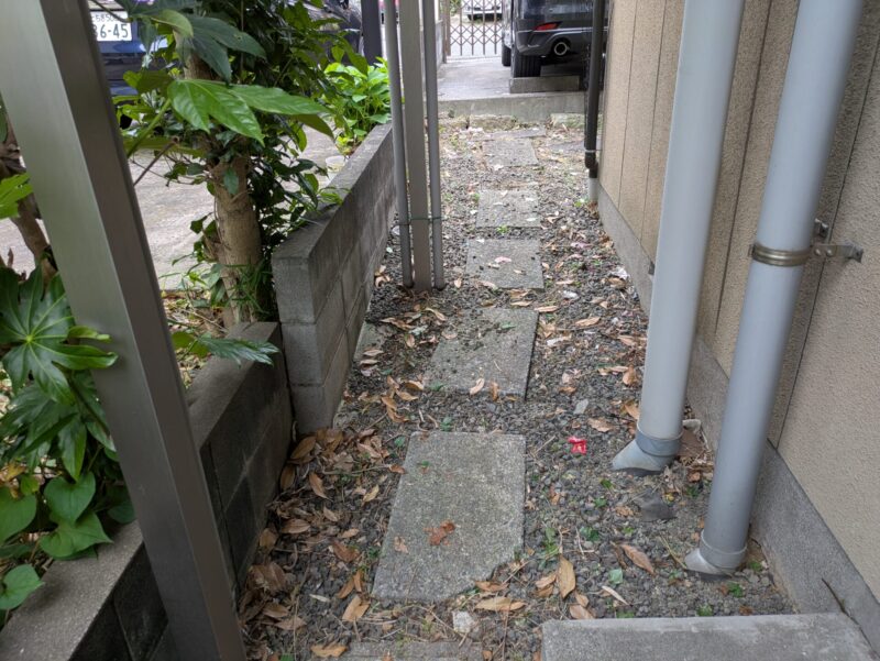 お庭裏手草むしり後