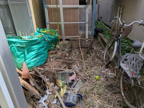 家裏手茂み草むしり途中3