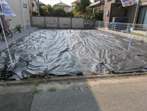 更地の防草シート設置完了