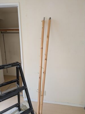 取り外した木製フック棒
