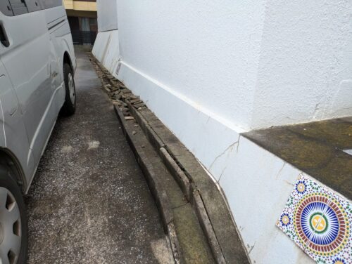 アパート側溝草むしり後