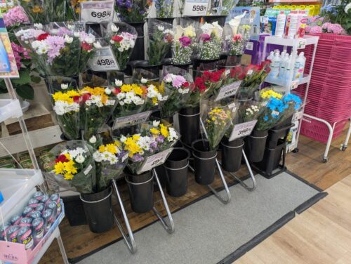 お供えのお花と線香を購入しにホームセンターへ