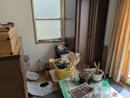 3階建戸建て残置物処分3階洋室作業前2