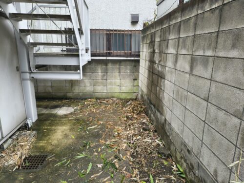 アパート奥の草むしり完了