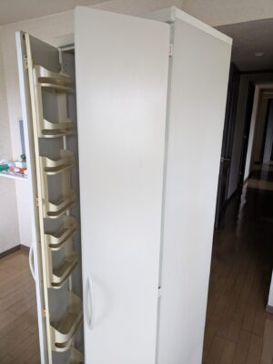 少量不用品処分開き扉棚