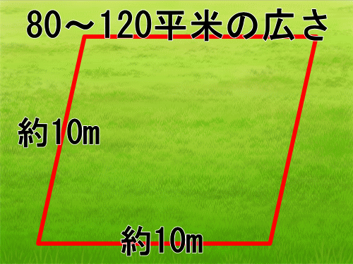 草むしり2名1時間で可能な広さ